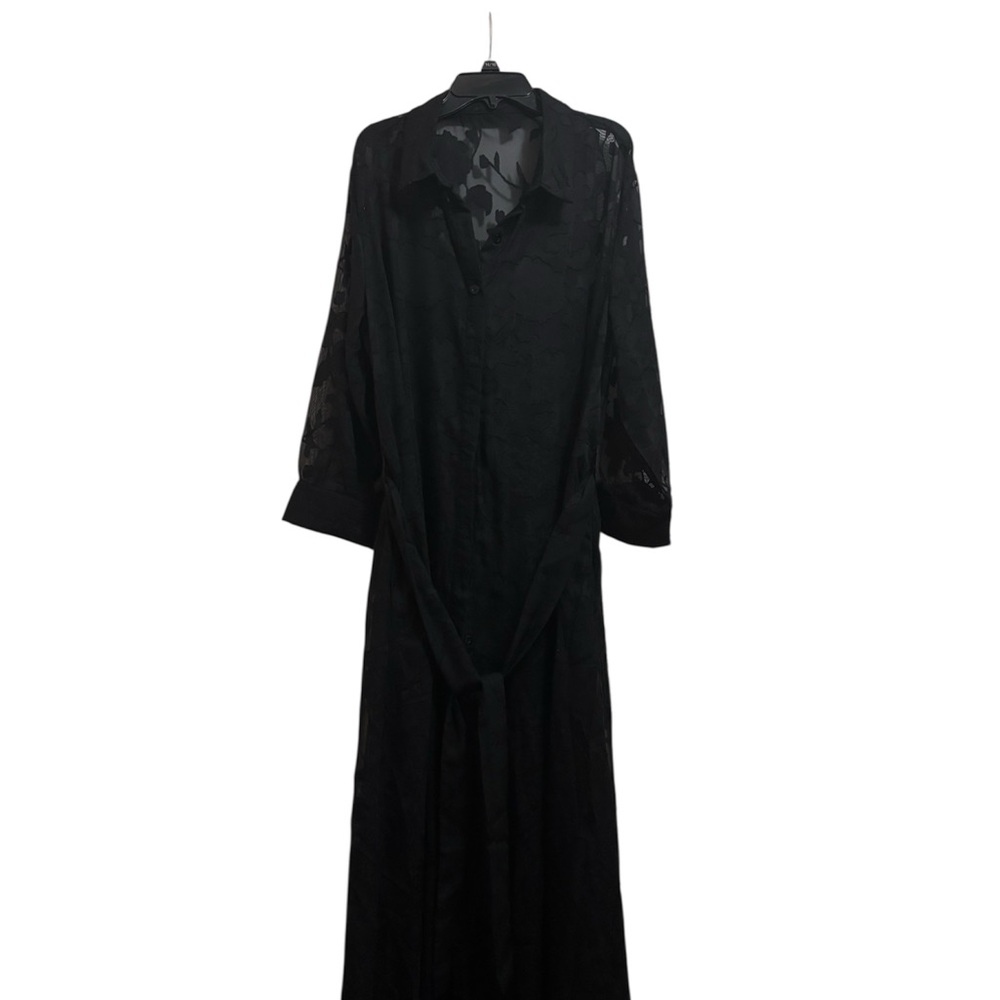 Elegant Black Sheer Long Dress